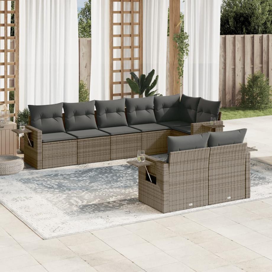 VidaXL Ensemble de canapés de jardin rotin synthétique  