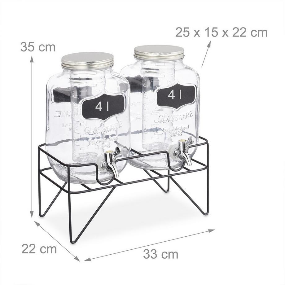 Northix 2er-Set Getränkepumpen 4L mit Ständer  