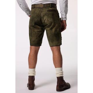 JP1880  Lederhosen in tradizionale stile Tracht in pelle di capra con ricami tradizionali e cintura di pelle in omaggio 