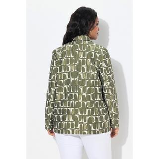 Ulla Popken Veste Motif Jacquard Manches Longues Col Chemise  