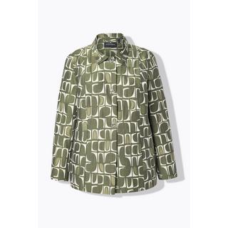 Ulla Popken Veste Motif Jacquard Manches Longues Col Chemise  