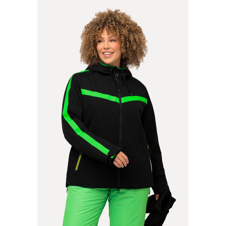 Ulla Popken Performance Stretch Wasserdichte Jacke mit 2-Wege-Zipper und Klettriegel  