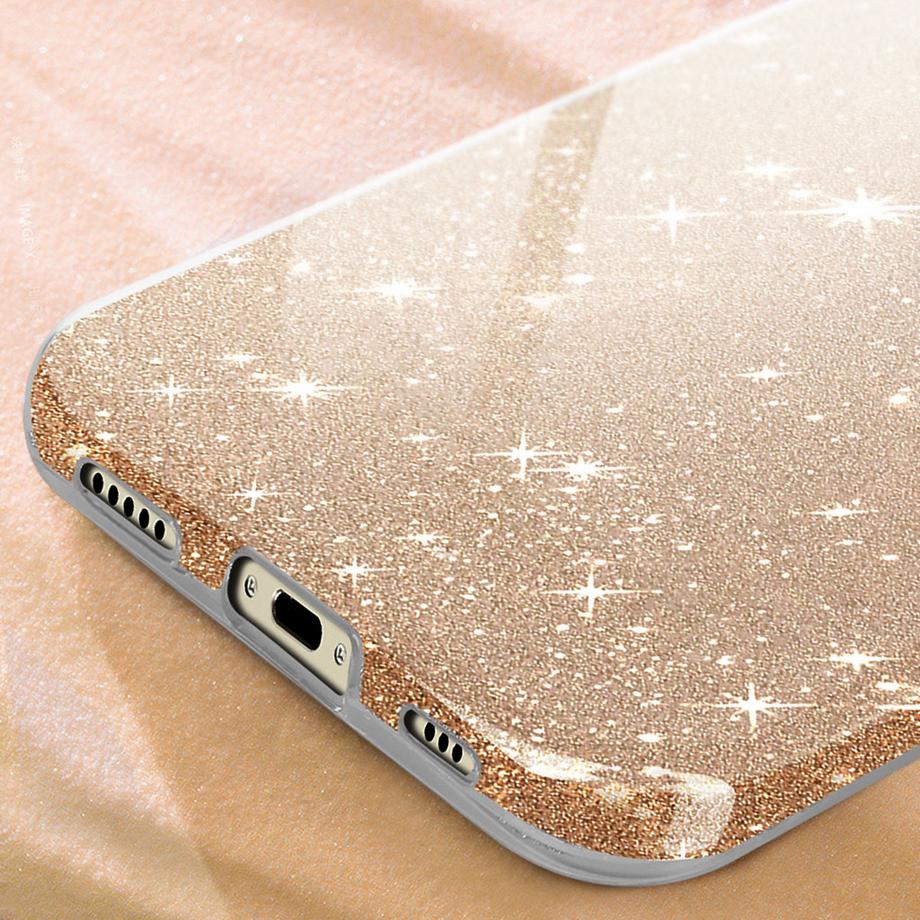 Avizar  Glitter Hülle Apple iPhone 16 Plus Gold 