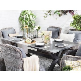 Beliani Tavolo da pranzo da giardino en Alluminio Industriale CASCAIS  