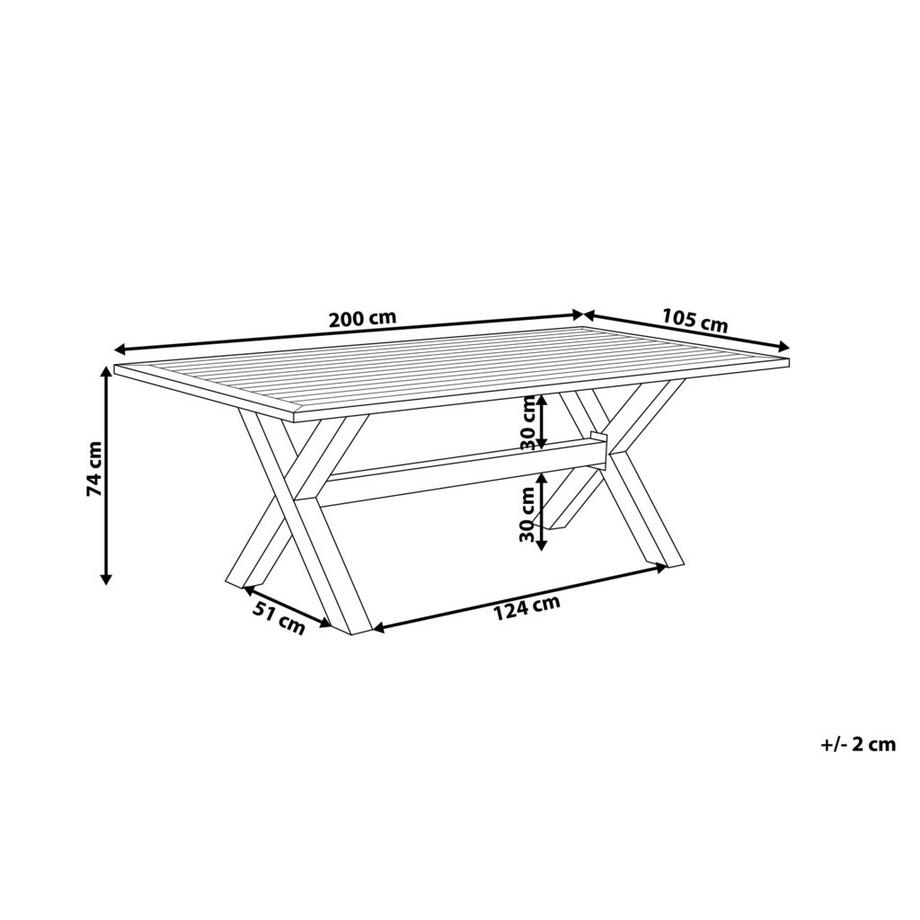 Beliani Gartentisch aus Aluminium Industriell CASCAIS  