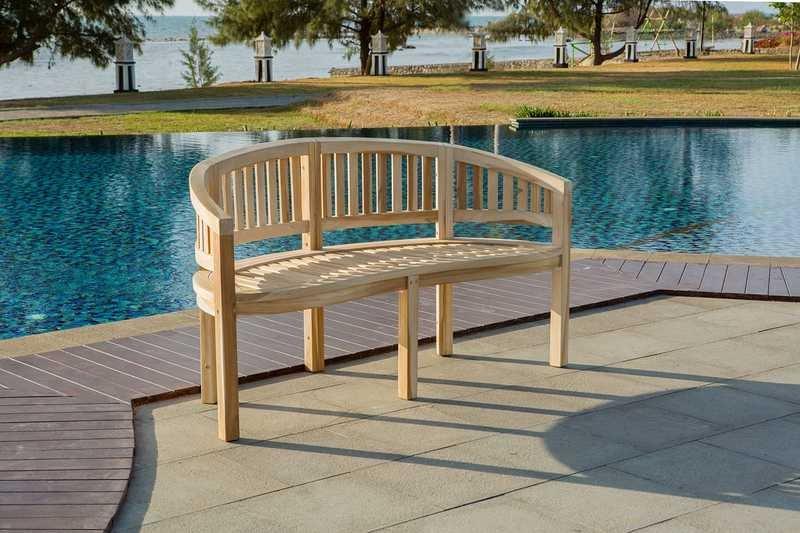 mutoni Gartenbank halbrund Teak 150  