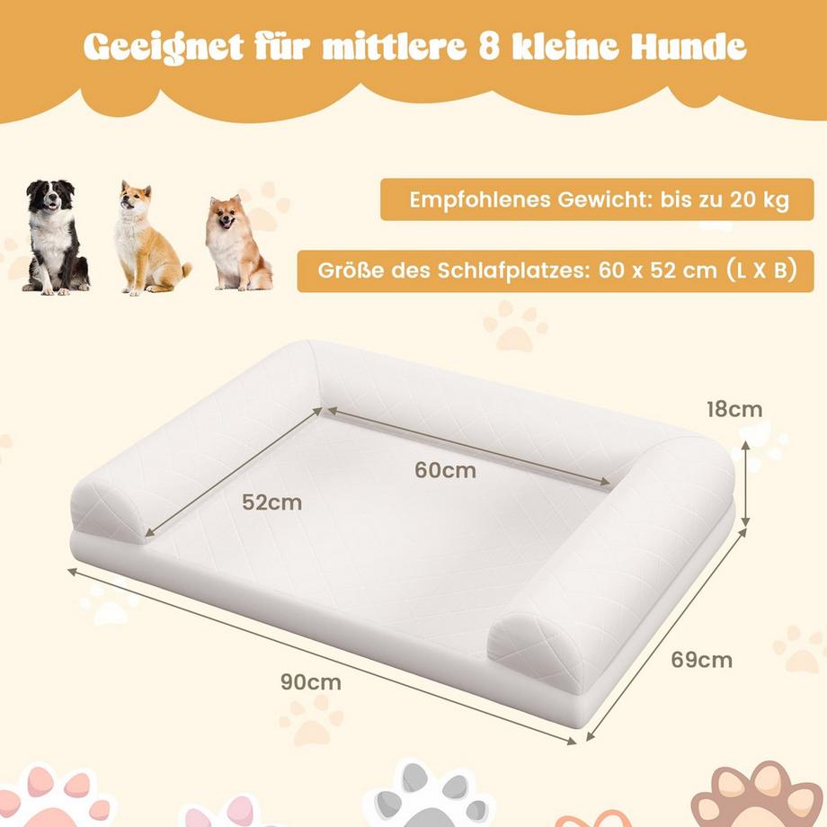 Northix  Orthopädisches Hundebett, mittlere Größe 