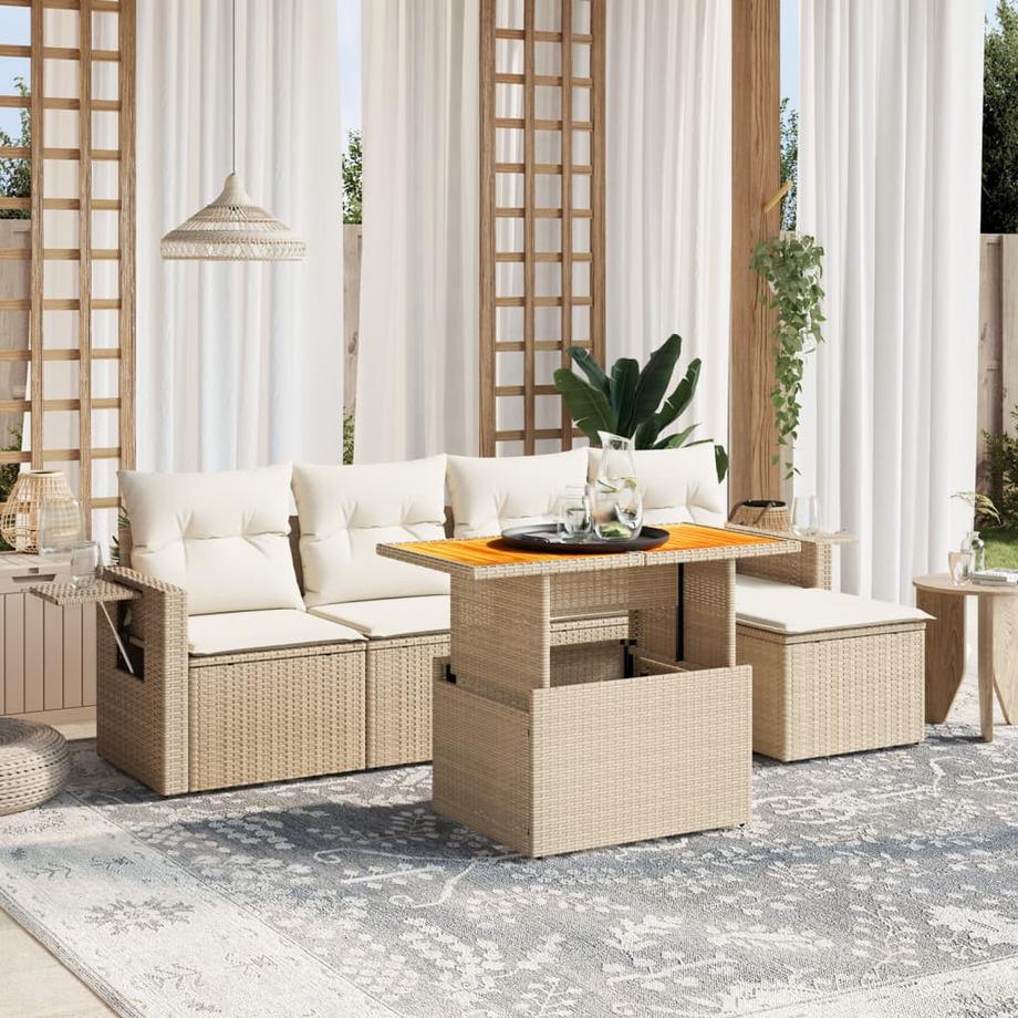 VidaXL set divano da giardino Polirattan  