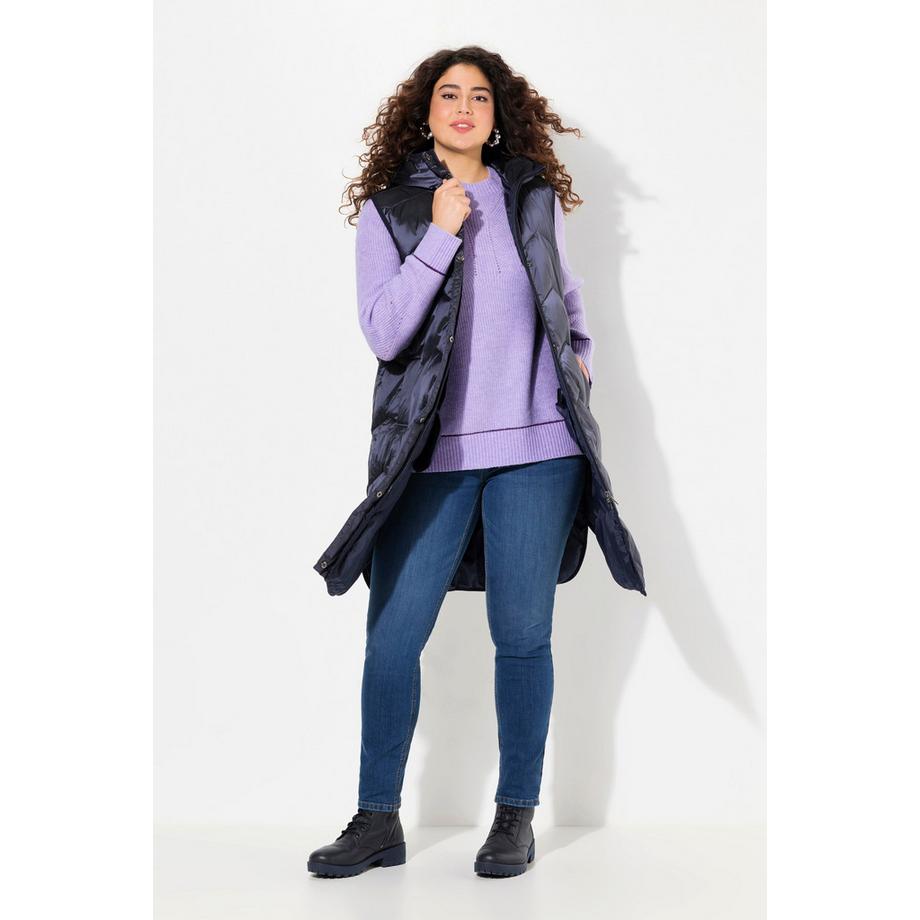 Ulla Popken HYPRAR Gilet Matelassé Fonctionnel Capuche Col Montant Recyclé  