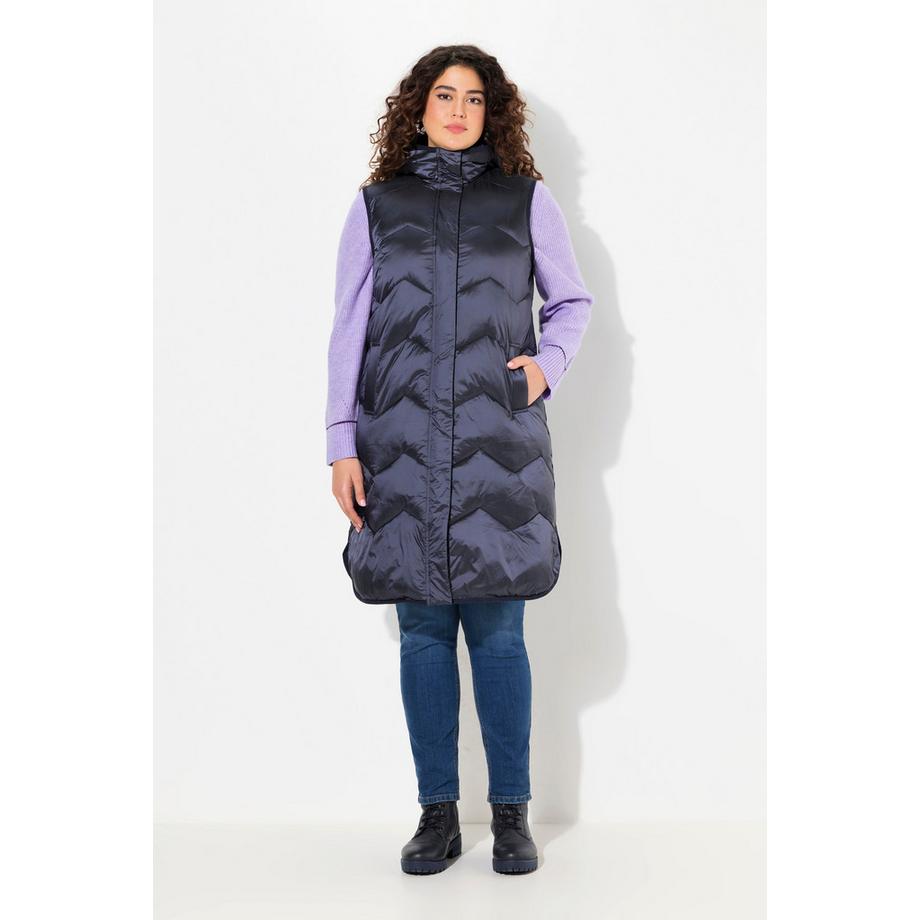 Ulla Popken HYPRAR Gilet Matelassé Fonctionnel Capuche Col Montant Recyclé  