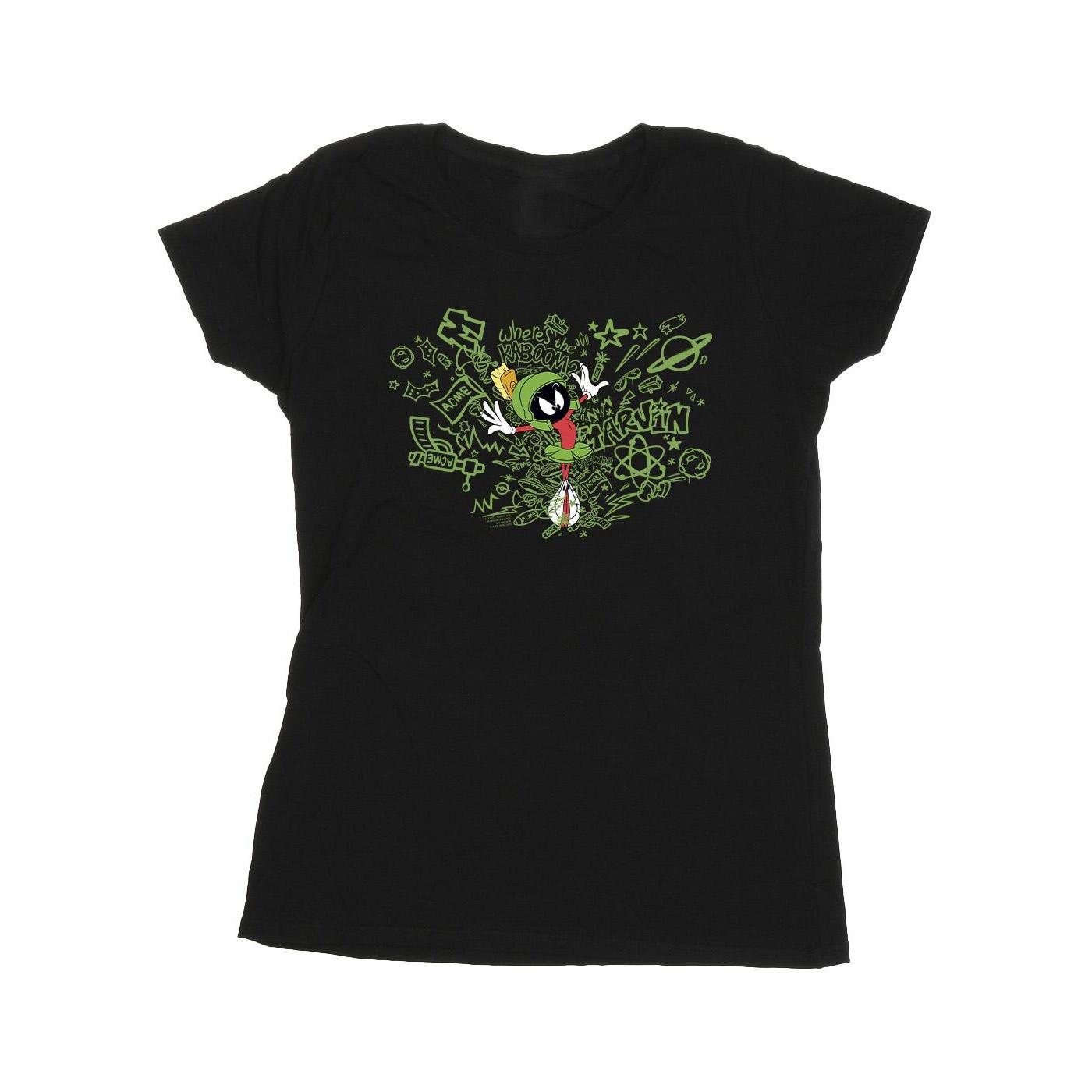Image of Acme Doodles Marvin Martian Tshirt Damen Schwarz L