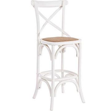 Tabouret de bar croix bois blanc