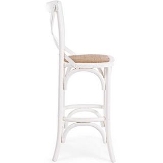 mutoni Tabouret de bar bois Cross blanc  