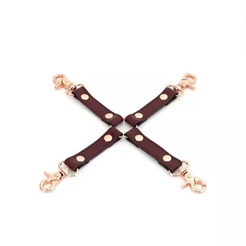 Wine Red Echtleder Fessel mit Clips