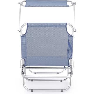 mutoni Chaise longue pliante Cross avec toit bleu  