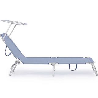 mutoni Chaise longue pliante Cross avec toit bleu  