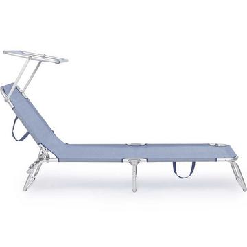 Chaise longue pliante Cross avec toit bleu