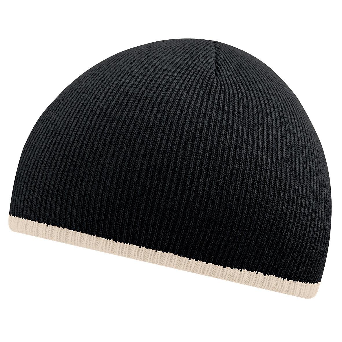 Beechfield  Beanie Mütze Strickmütze mit Kontrastrand 