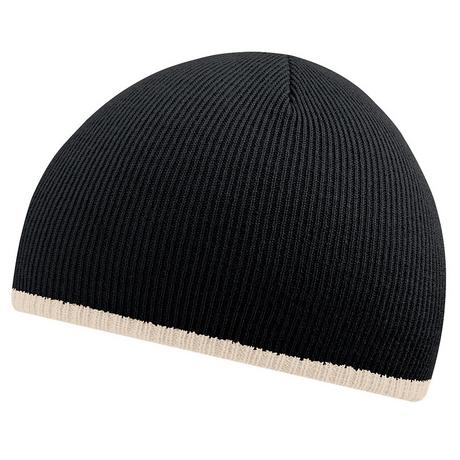 Beechfield  Beanie Mütze Strickmütze mit Kontrastrand 