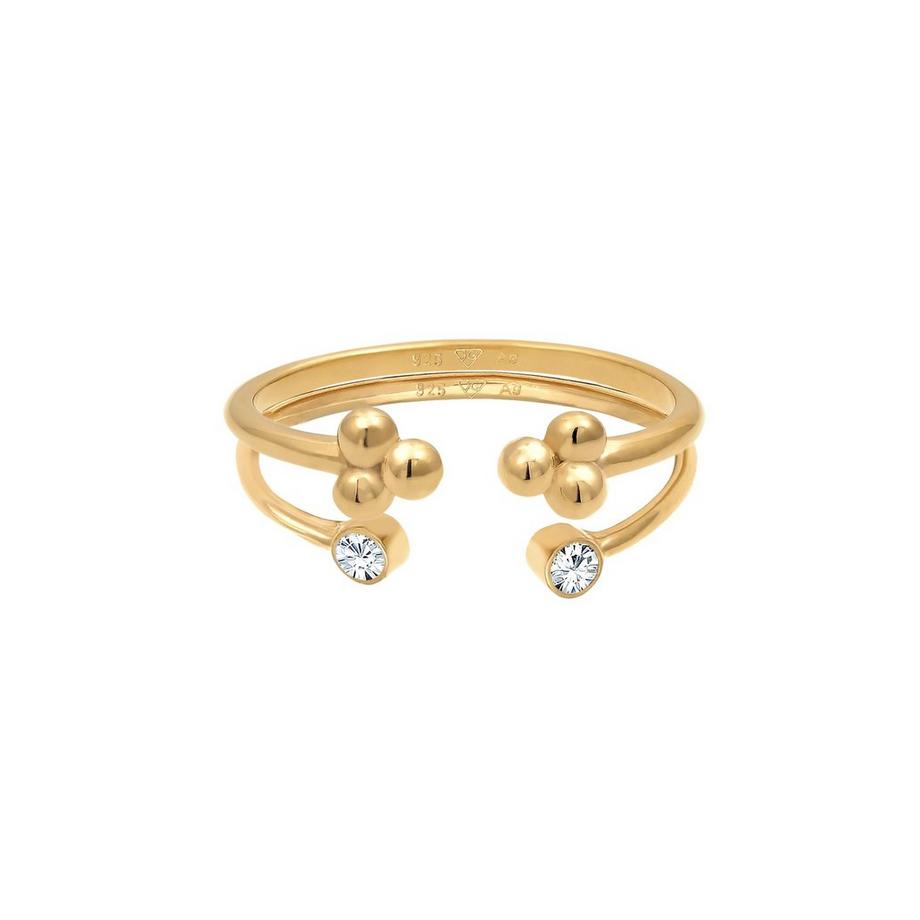 Elli  Ring Kristall Kugel Elegant Offen Ring Set 