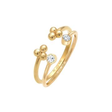 Ring Kristall Kugel Elegant Offen Ring Set