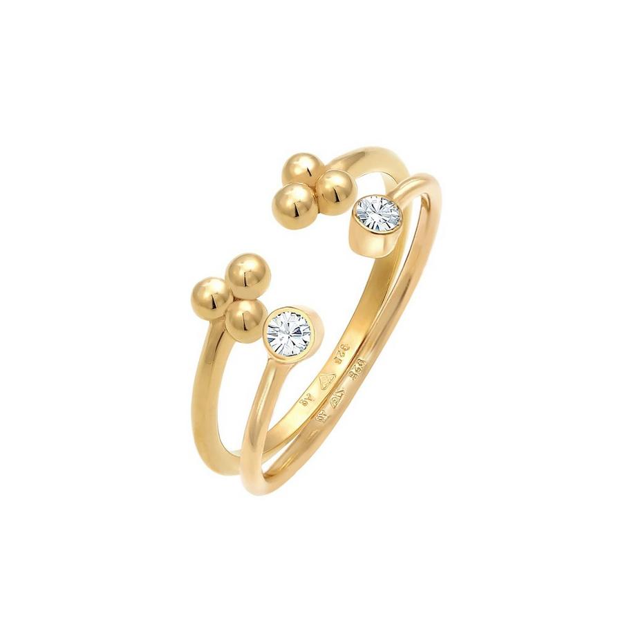 Elli  Ring Kristall Kugel Elegant Offen Ring Set 