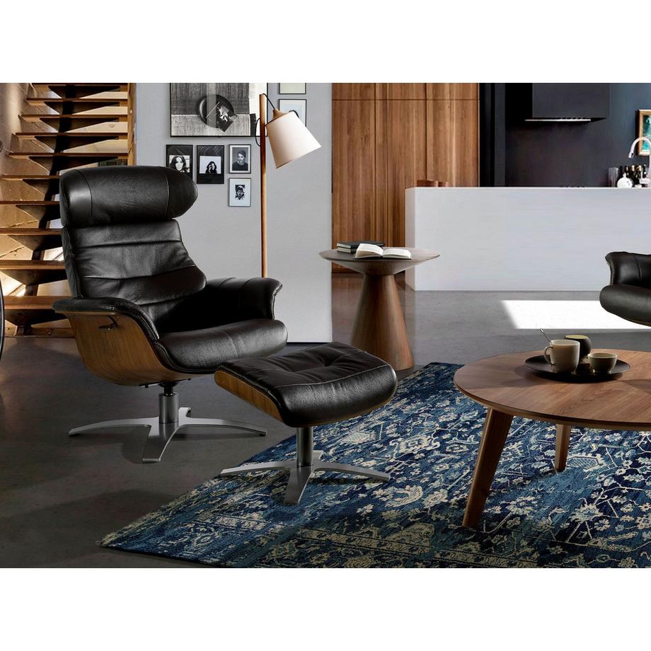 ANGEL CERDA Poltrona girevole reclinabile in pelle marrone cioccolato  