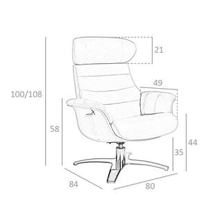 ANGEL CERDA Fauteuil relax pivotant en cuir  