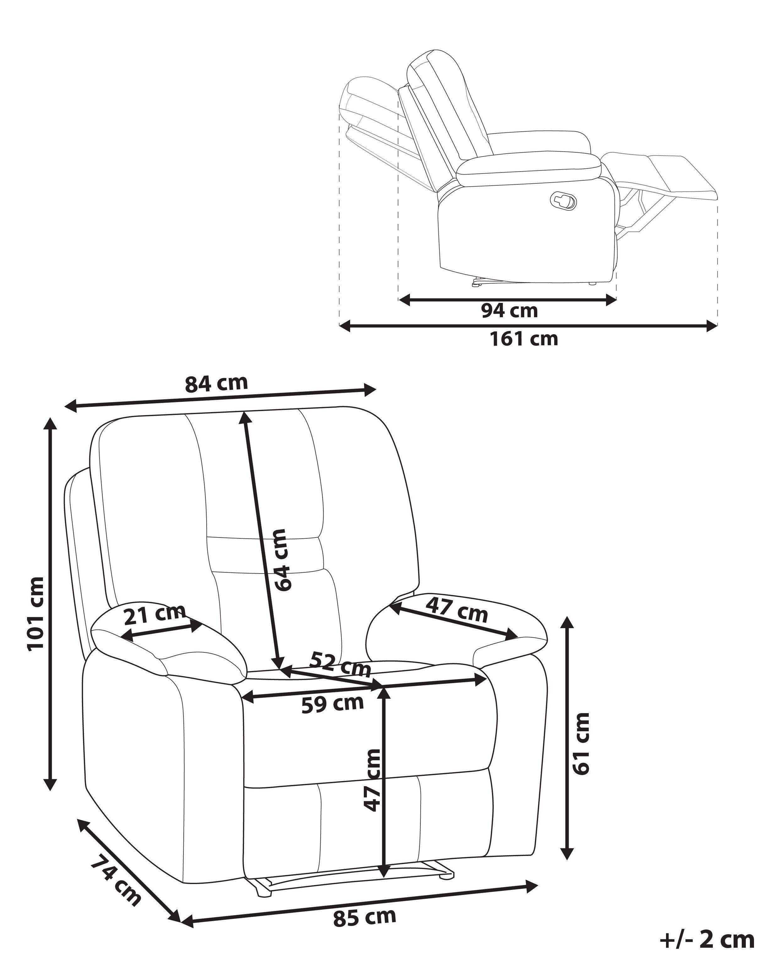 Beliani Fauteuil en Cuir PU Rétro BERGEN  