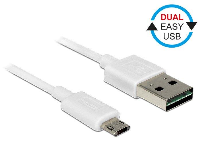 DeLock  84806 câble USB 0,5 m USB 2.0 USB A Micro-USB B Blanc 