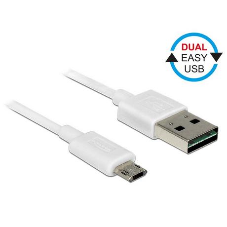 DeLock  84806 câble USB 0,5 m USB 2.0 USB A Micro-USB B Blanc 