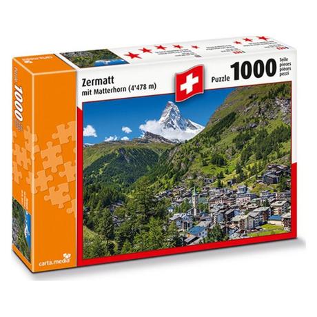 Carta.Media  Puzzle Zermatt mit Matterhorn (1000Teile) 