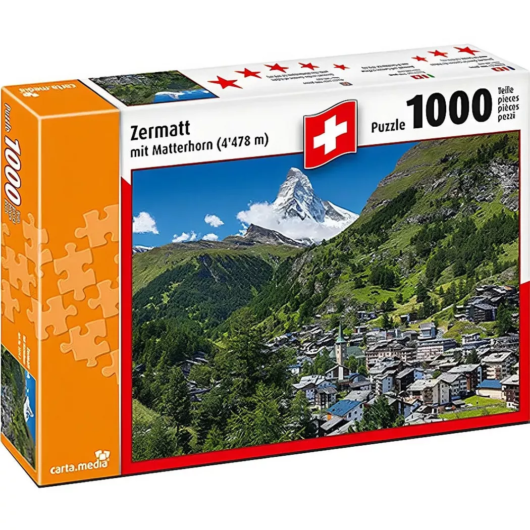 Carta.Media - Puzzle Zermatt mit Matterhorn (1000Teile)
