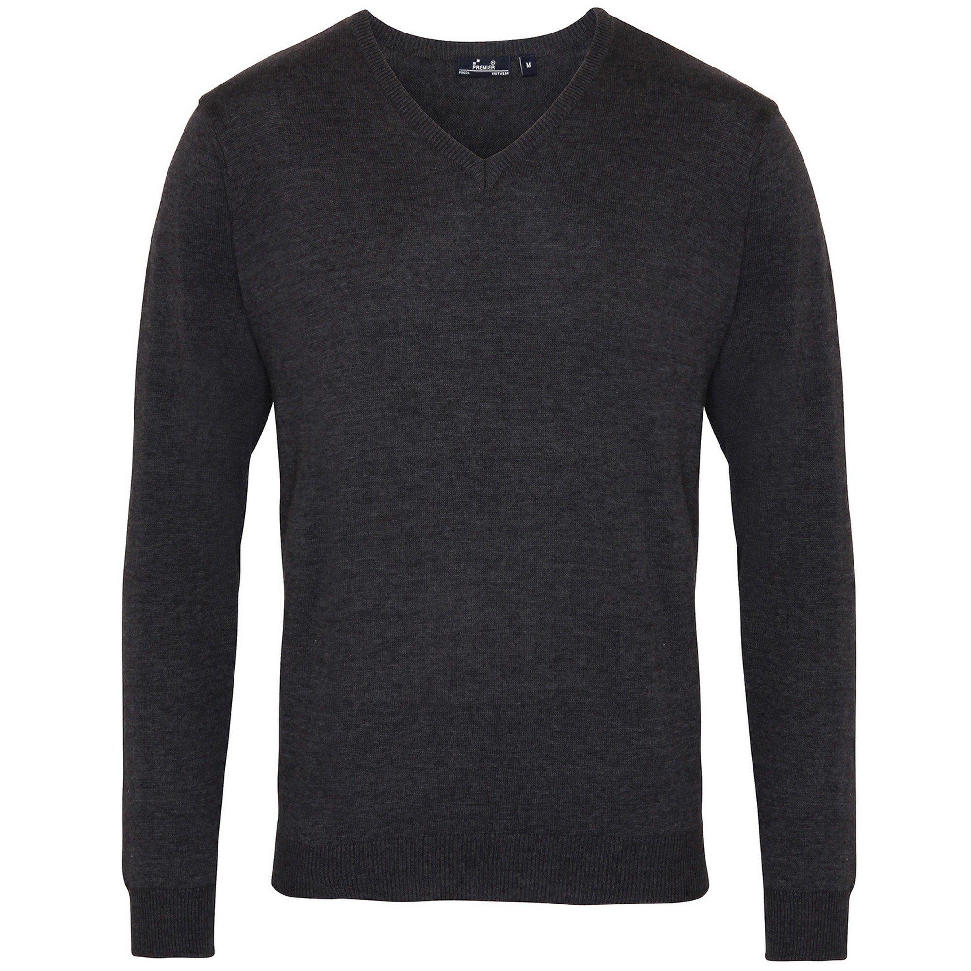 Image of Strickpullover Mit Vausschnitt Herren Charcoal Black XXS