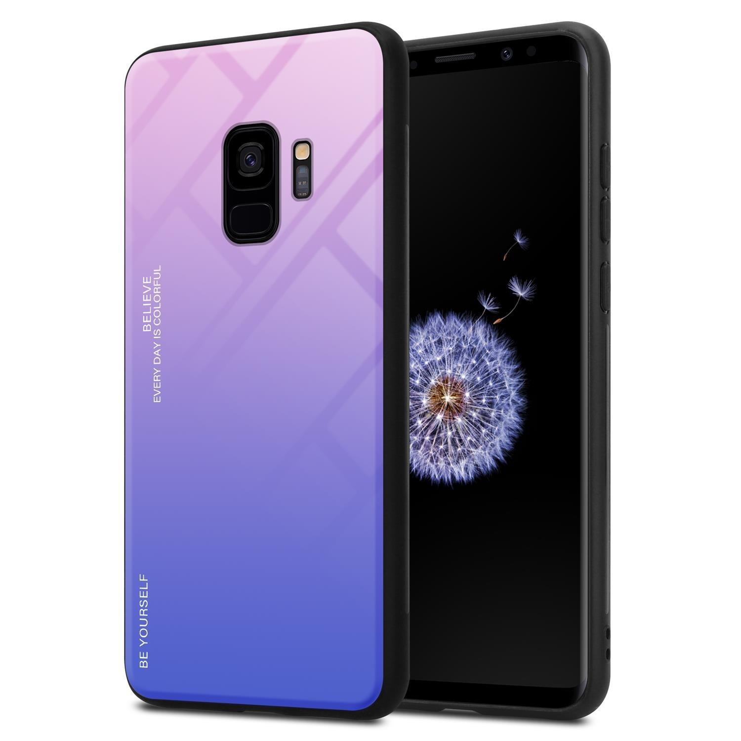 Cadorabo  Housse compatible avec Samsung Galaxy S9 - Coque de protection bicolore en silicone TPU et dos en verre trempé 