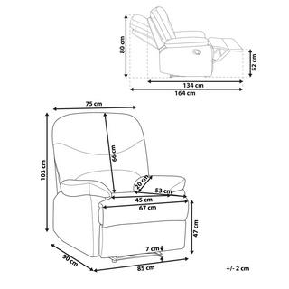 Beliani Fauteuil en Velours Industriel ESLOV  