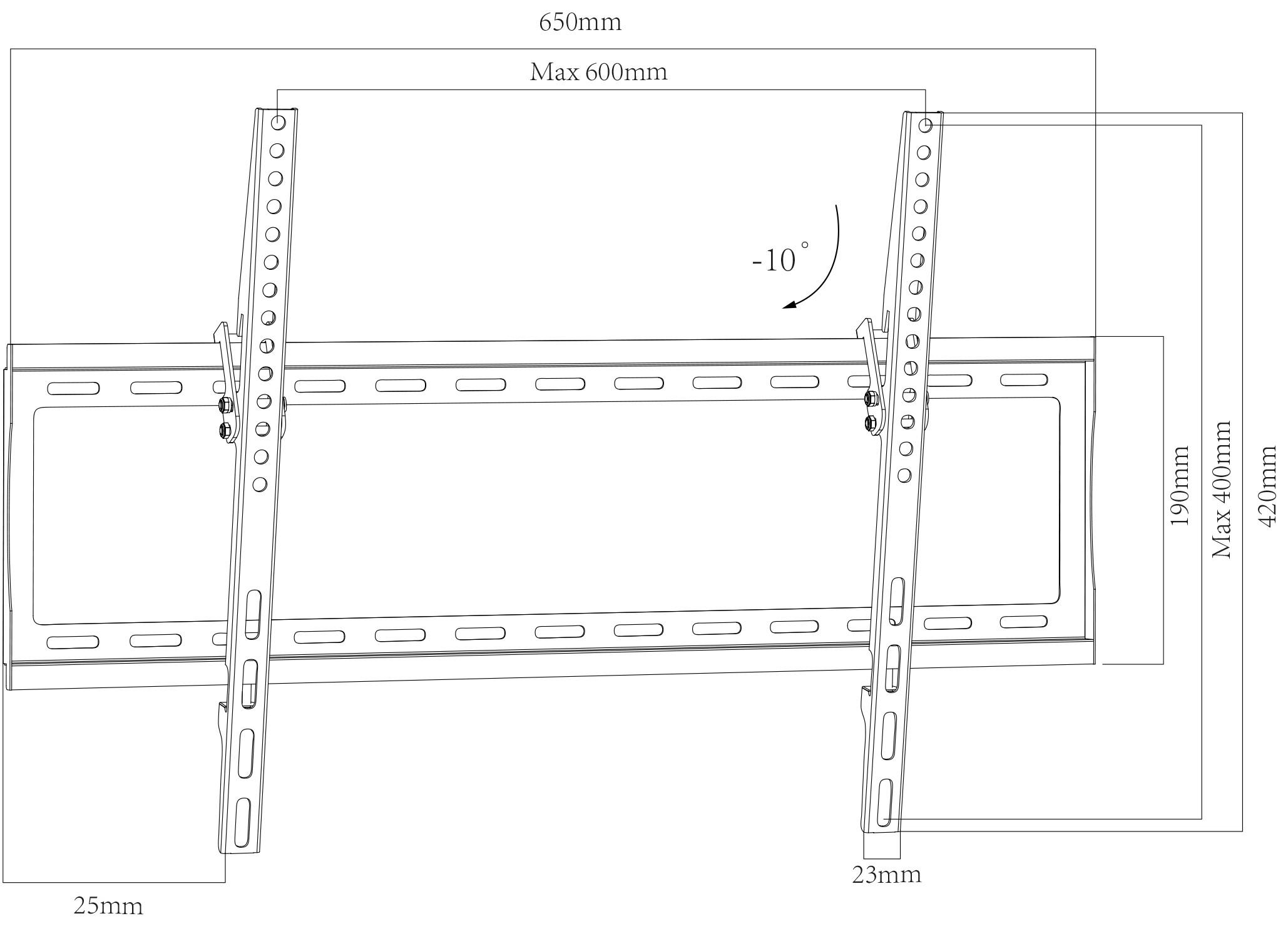 VCM Universal TV VESA Support mural Support TV plat inclinable B-FN600 Universal TV VESA Support mural Support TV plat inclinable B-FN600  