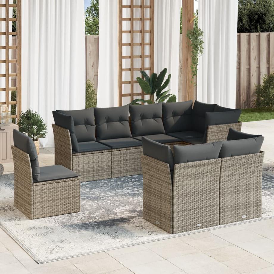 VidaXL Ensemble de canapés de jardin rotin synthétique  