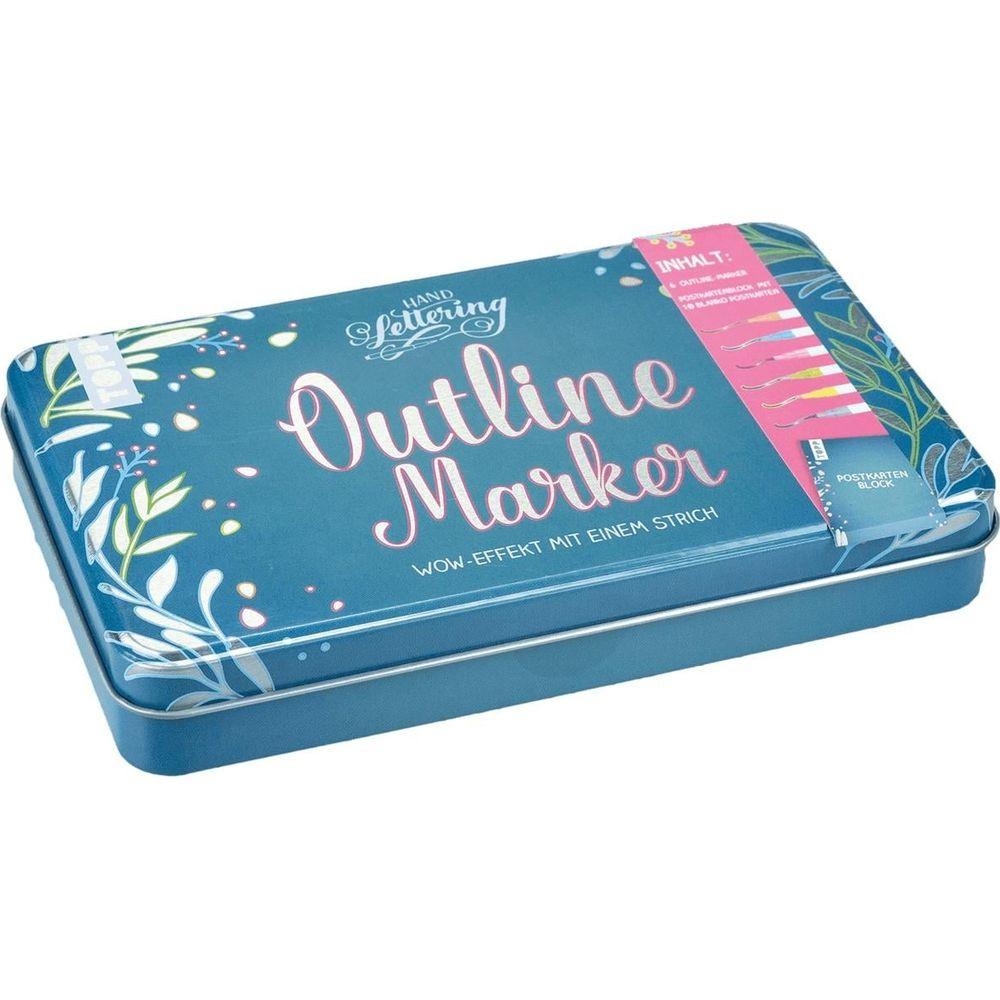 Image of Outline Marker in hochwertigem Metall-Etui Blau