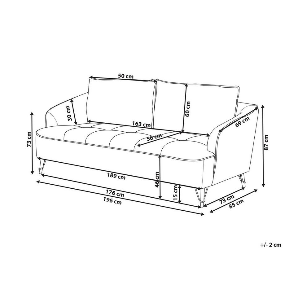 Beliani 3 Sitzer Sofa aus Stoff Modern HOBRO  