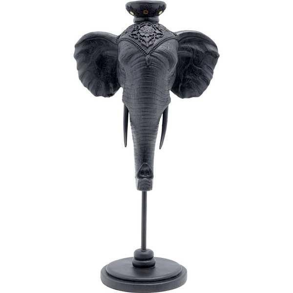 KARE Design Bougeoir Tête d'éléphant noir 49  