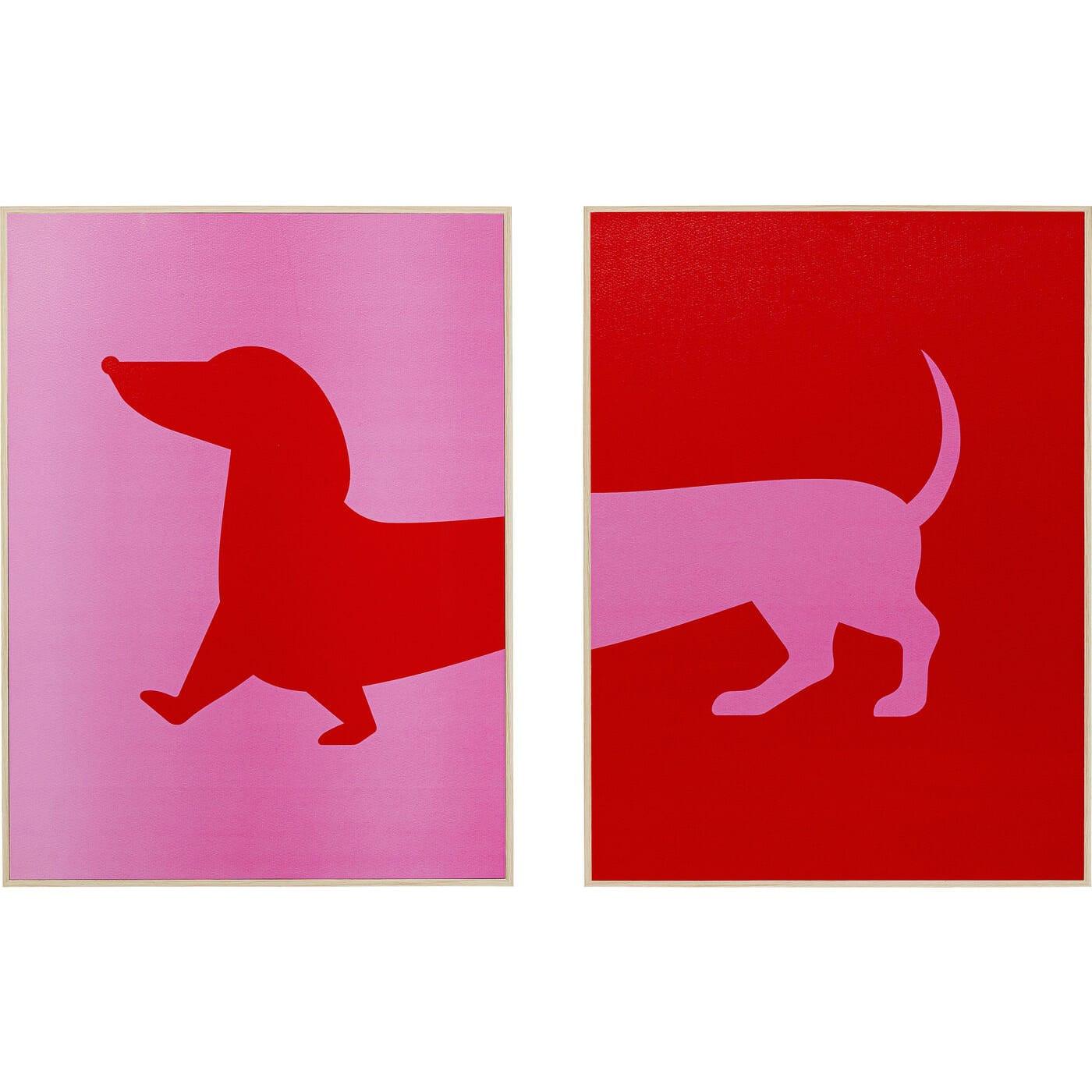 KARE Design Tableau encadré Dog Frankie (lot de 2)  