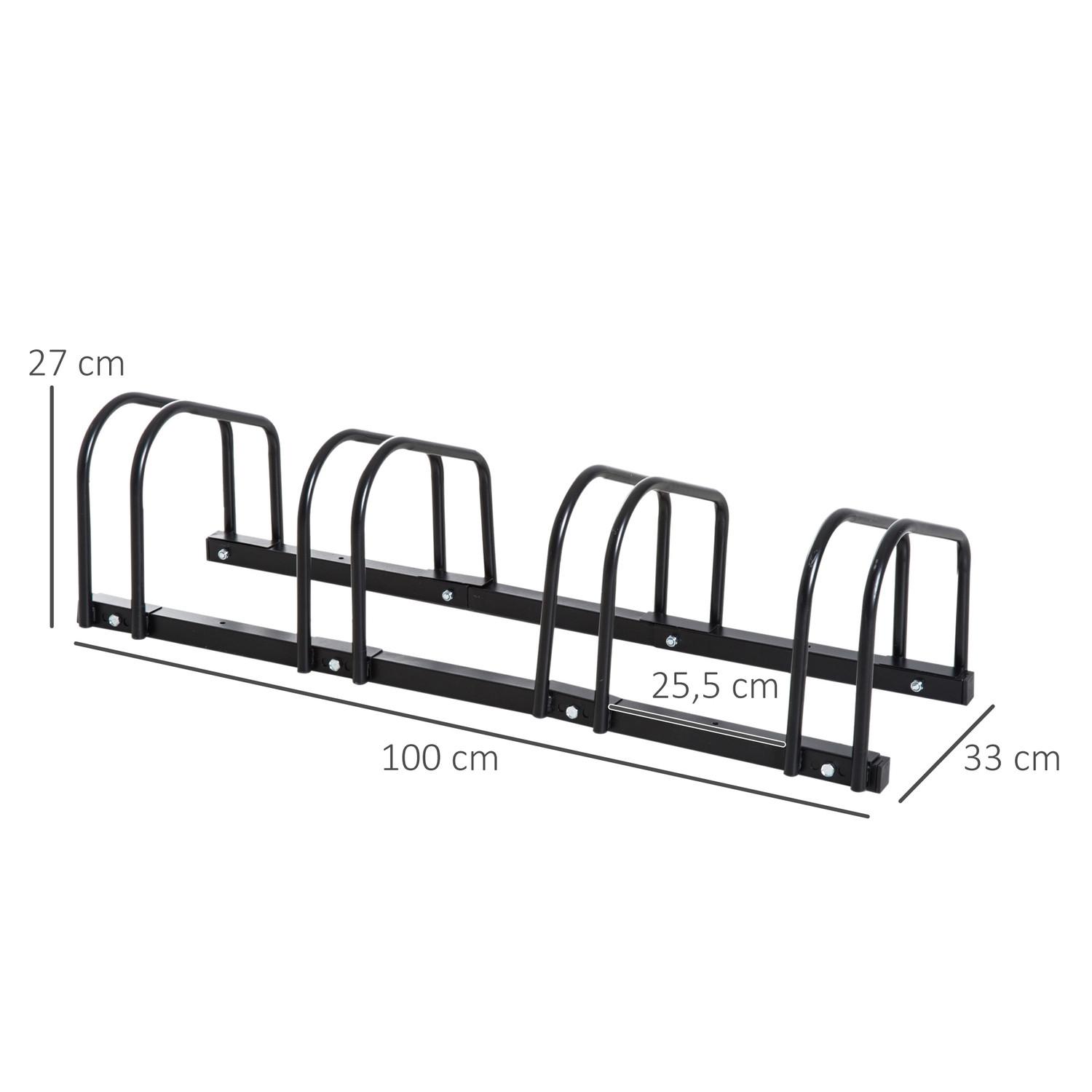 Northio  Portabici Per Un Massimo Di 5 Biciclette Resistente Alle Intemperie, Durevole, Montaggio A Pavimento E A Parete, Acciaio, Argento, 145X33X27 Cm 