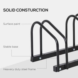 Northio  Portabici Per Un Massimo Di 5 Biciclette Resistente Alle Intemperie, Durevole, Montaggio A Pavimento E A Parete, Acciaio, Argento, 145X33X27 Cm 