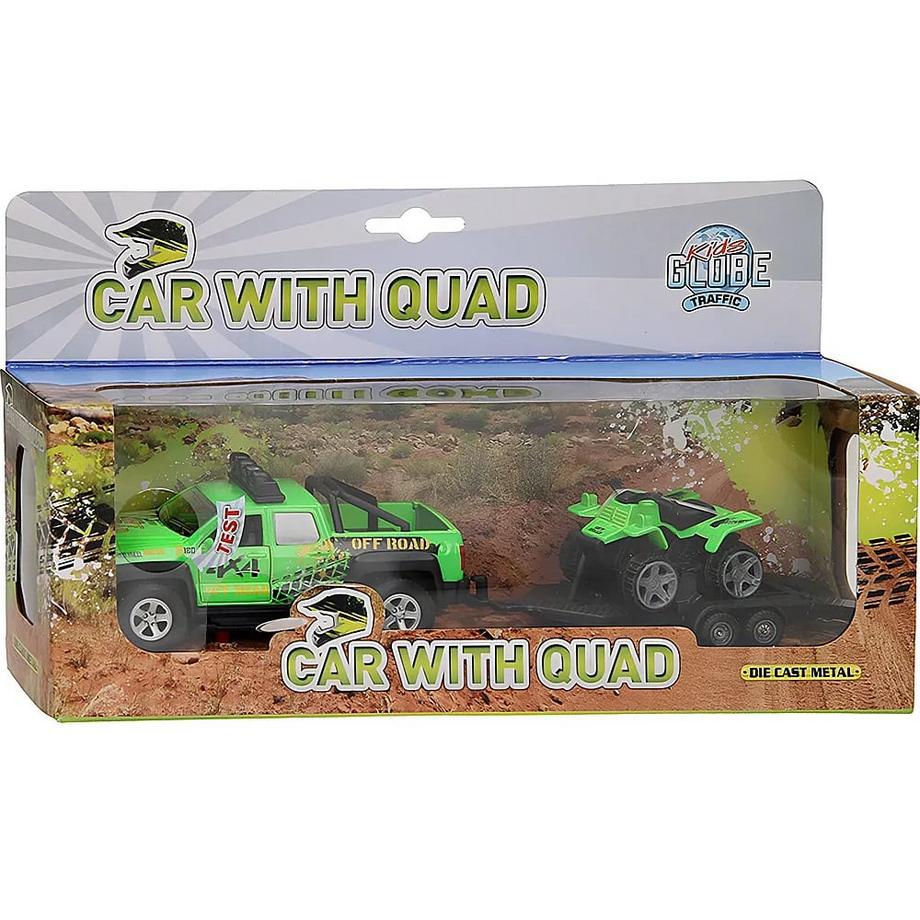 Kids Globe Farming  Traffic SUV mit Anhänger und Quad 