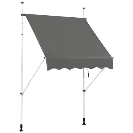 Northix Ausfahrbarer Baldachin Sonnenschutz mit Kurbel höhenverstellbare Markise 150 x 120 cm Grau  