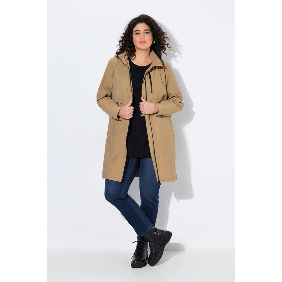 Ulla Popken Parka Fentes Latérales Zippées Capuche Poches Zippées  