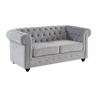 Vente-unique Sofa 2Sitzer Samt CHESTERFIELD  