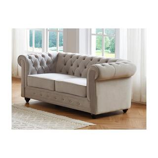 Vente-unique Sofa 2Sitzer Samt CHESTERFIELD  