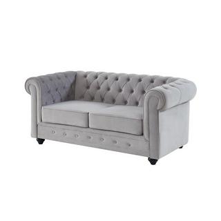 Vente-unique Sofa 2Sitzer Samt CHESTERFIELD  